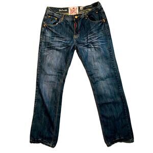 TapouT Vintage Studs and Leather Mid Jeans, 34x32